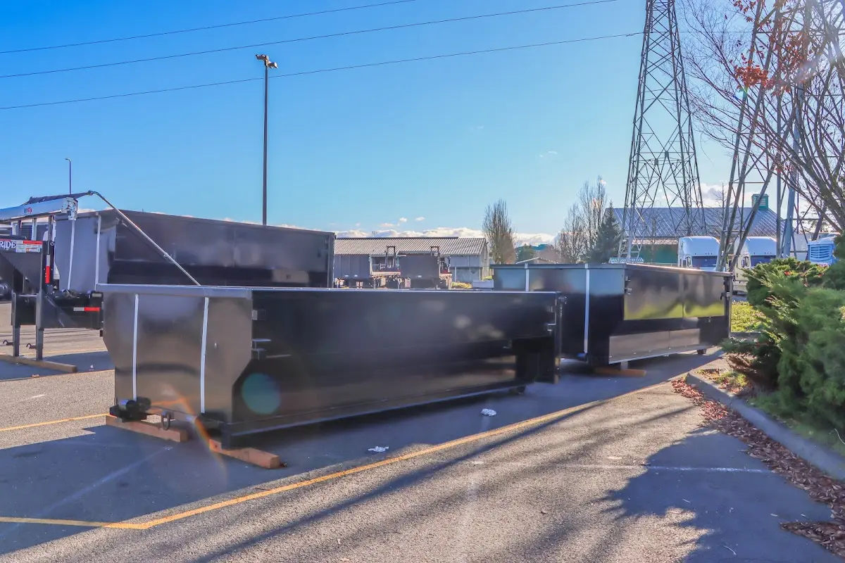 Roll-off dumpster ready for waste disposal at job site for 8 Yard Dumpster Rental in Lansdowne